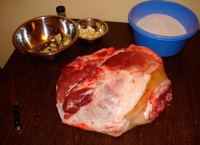 Засолка сухим способом окорока Засолка сухим способом